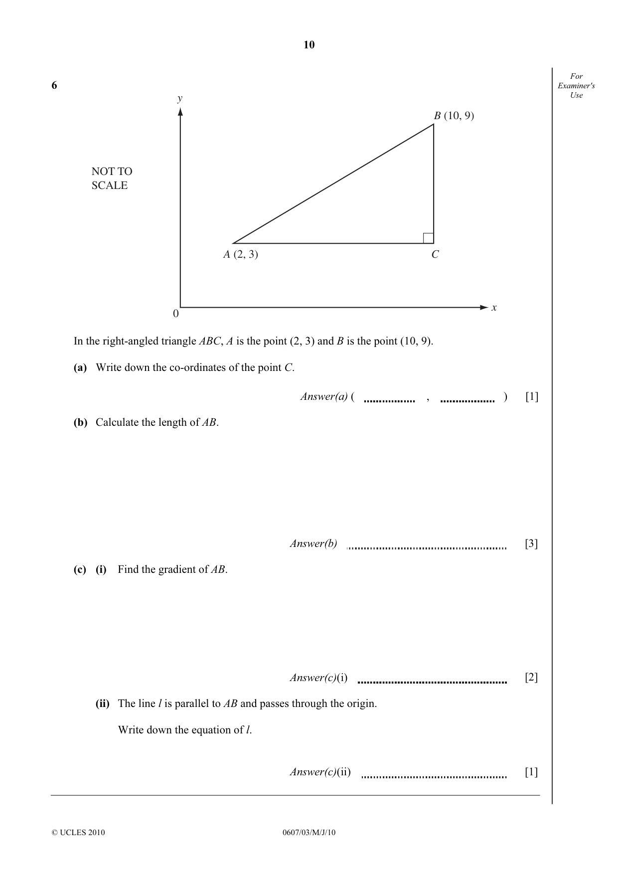 Cambridge IGCSE Mathematics - International 0607 2010 May/June Paper 3 · Variant 1 question paper, page 10 of 20