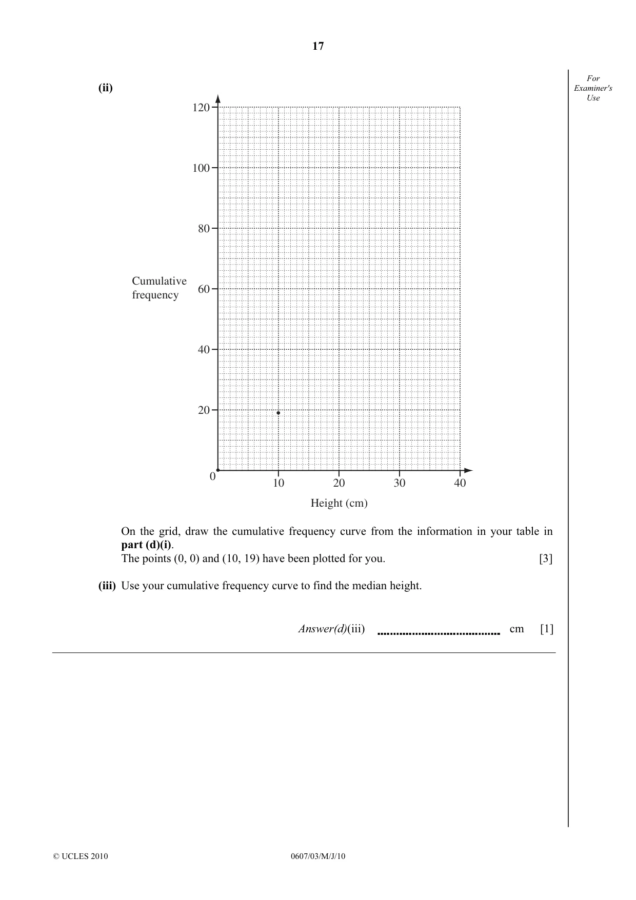 Cambridge IGCSE Mathematics - International 0607 2010 May/June Paper 3 · Variant 1 question paper, page 17 of 20