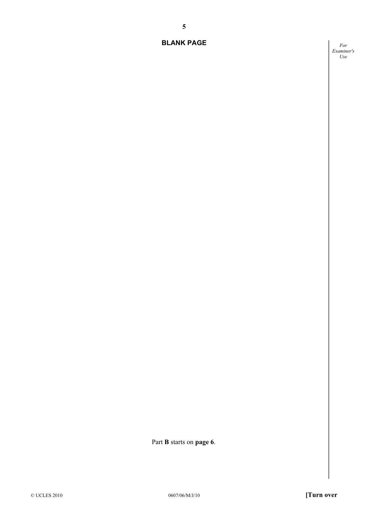Cambridge IGCSE Mathematics - International 0607 2010 May/June Paper 6 · Variant 1 question paper, page 5 of 8