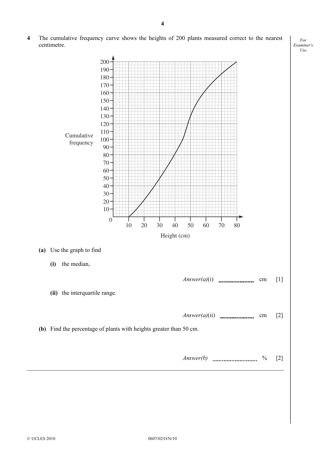 Cambridge IGCSE Mathematics - International 0607 2010 Oct/Nov Paper 2 · Variant 1 question paper, page 4 of 12