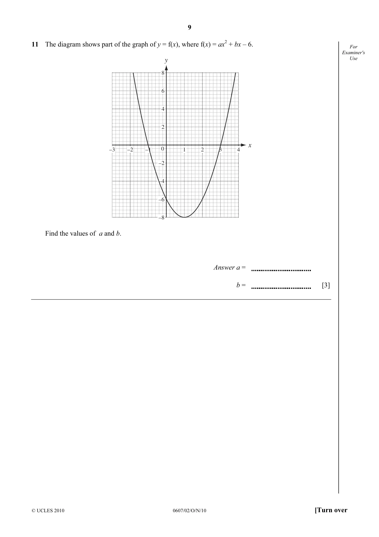 Cambridge IGCSE Mathematics - International 0607 2010 Oct/Nov Paper 2 · Variant 1 question paper, page 9 of 12