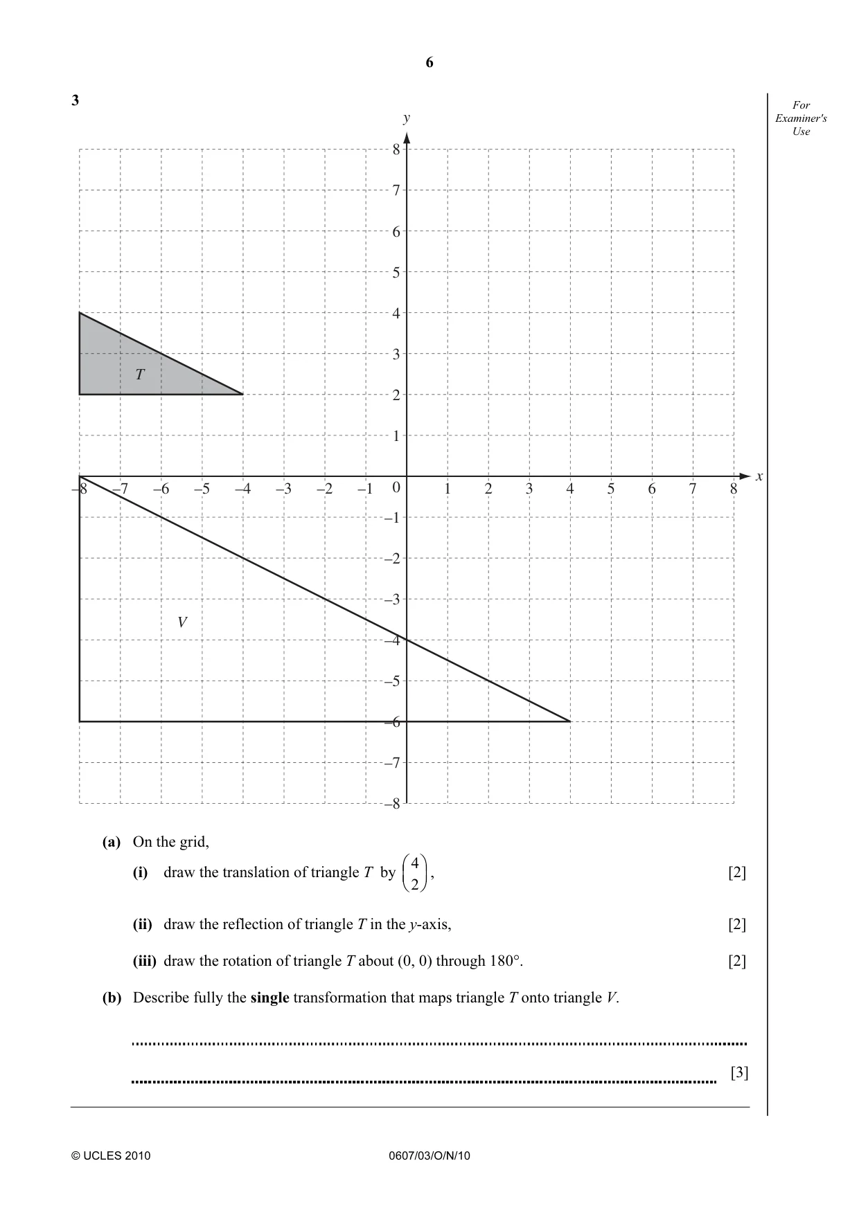 Cambridge IGCSE Mathematics - International 0607 2010 Oct/Nov Paper 3 · Variant 1 question paper, page 6 of 16