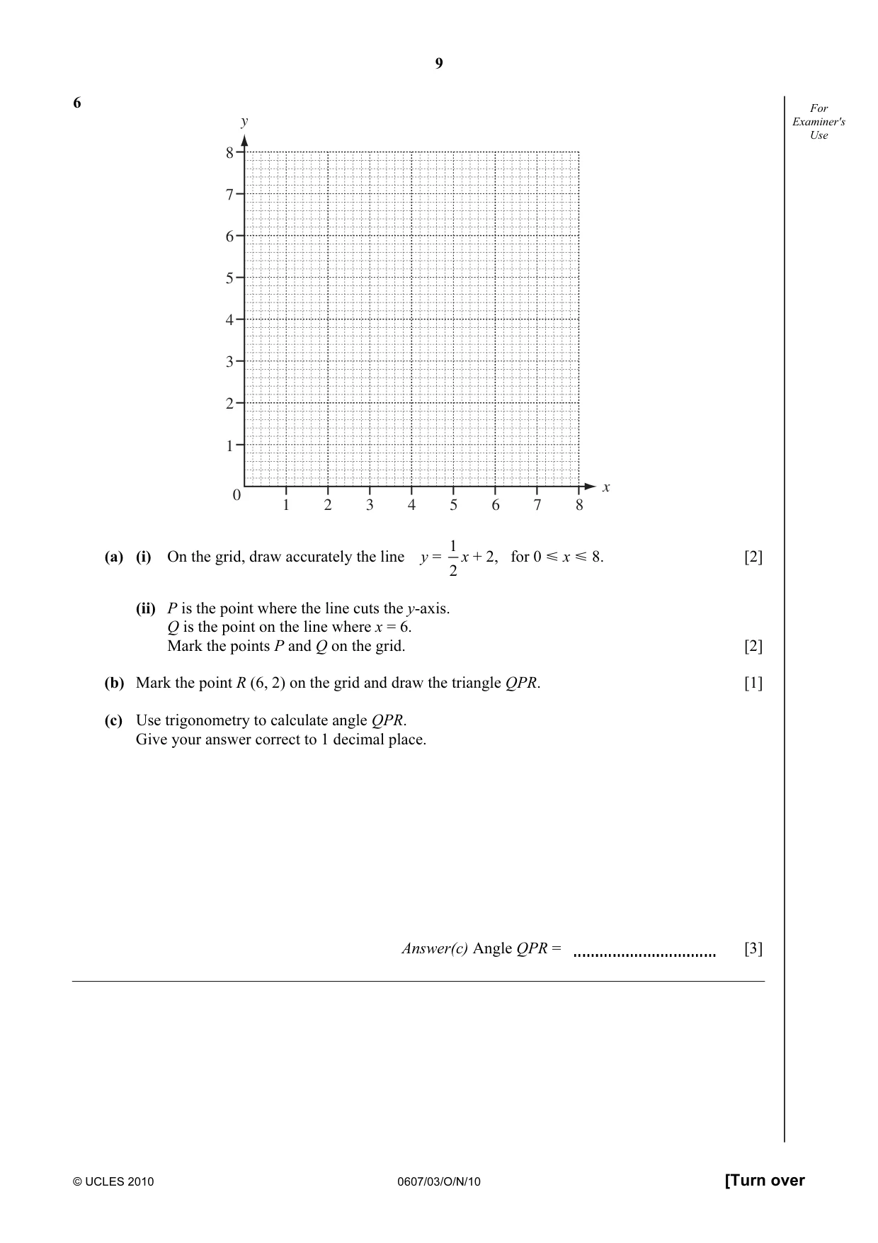 Cambridge IGCSE Mathematics - International 0607 2010 Oct/Nov Paper 3 · Variant 1 question paper, page 9 of 16