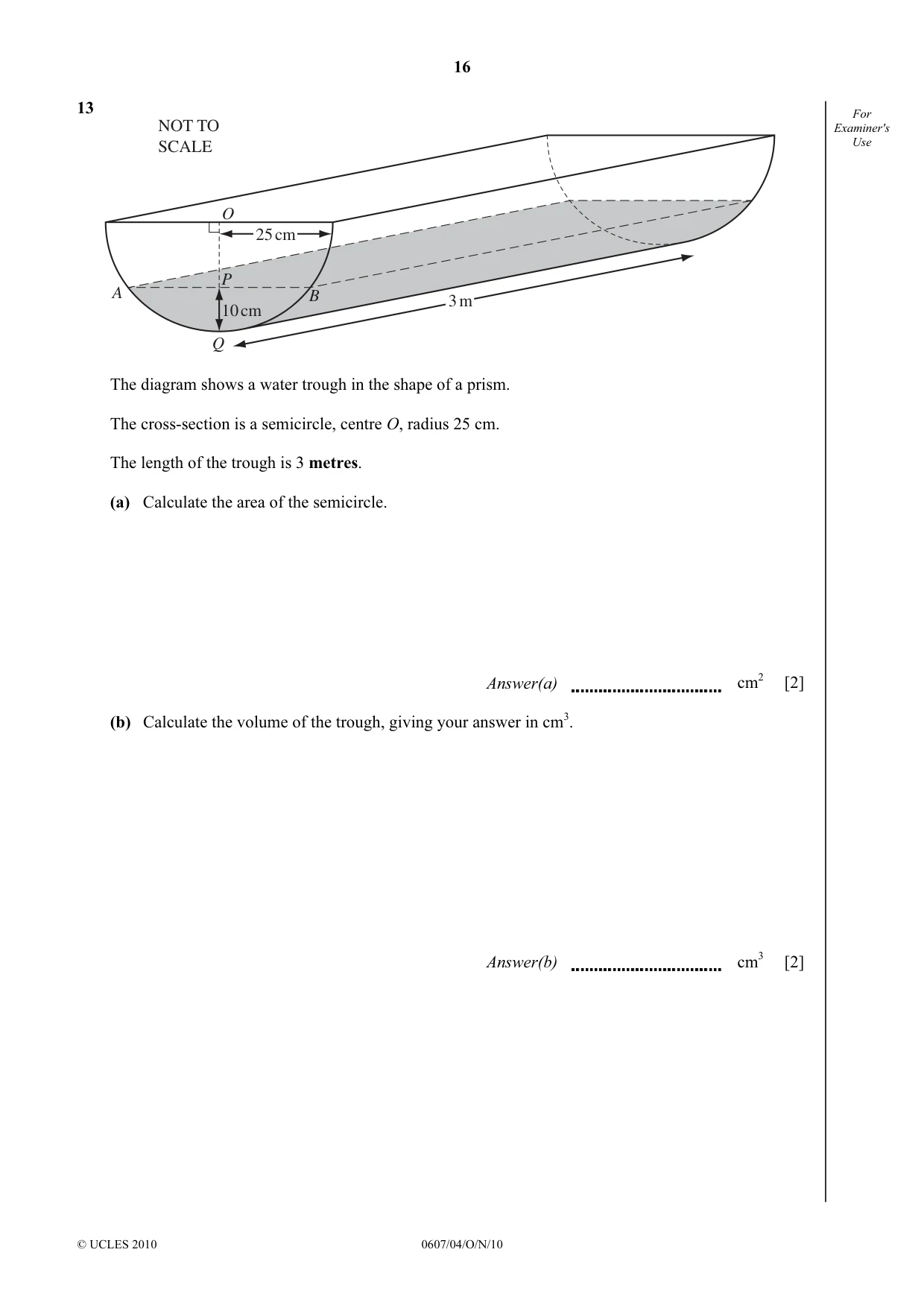 Cambridge IGCSE Mathematics - International 0607 2010 Oct/Nov Paper 4 · Variant 1 question paper, page 16 of 20