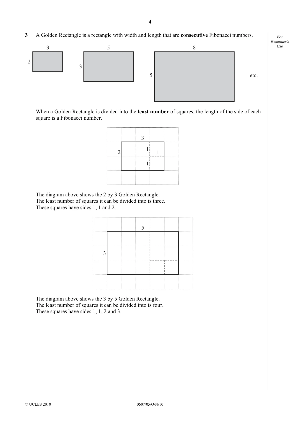Cambridge IGCSE Mathematics - International 0607 2010 Oct/Nov Paper 5 · Variant 1 question paper, page 4 of 8