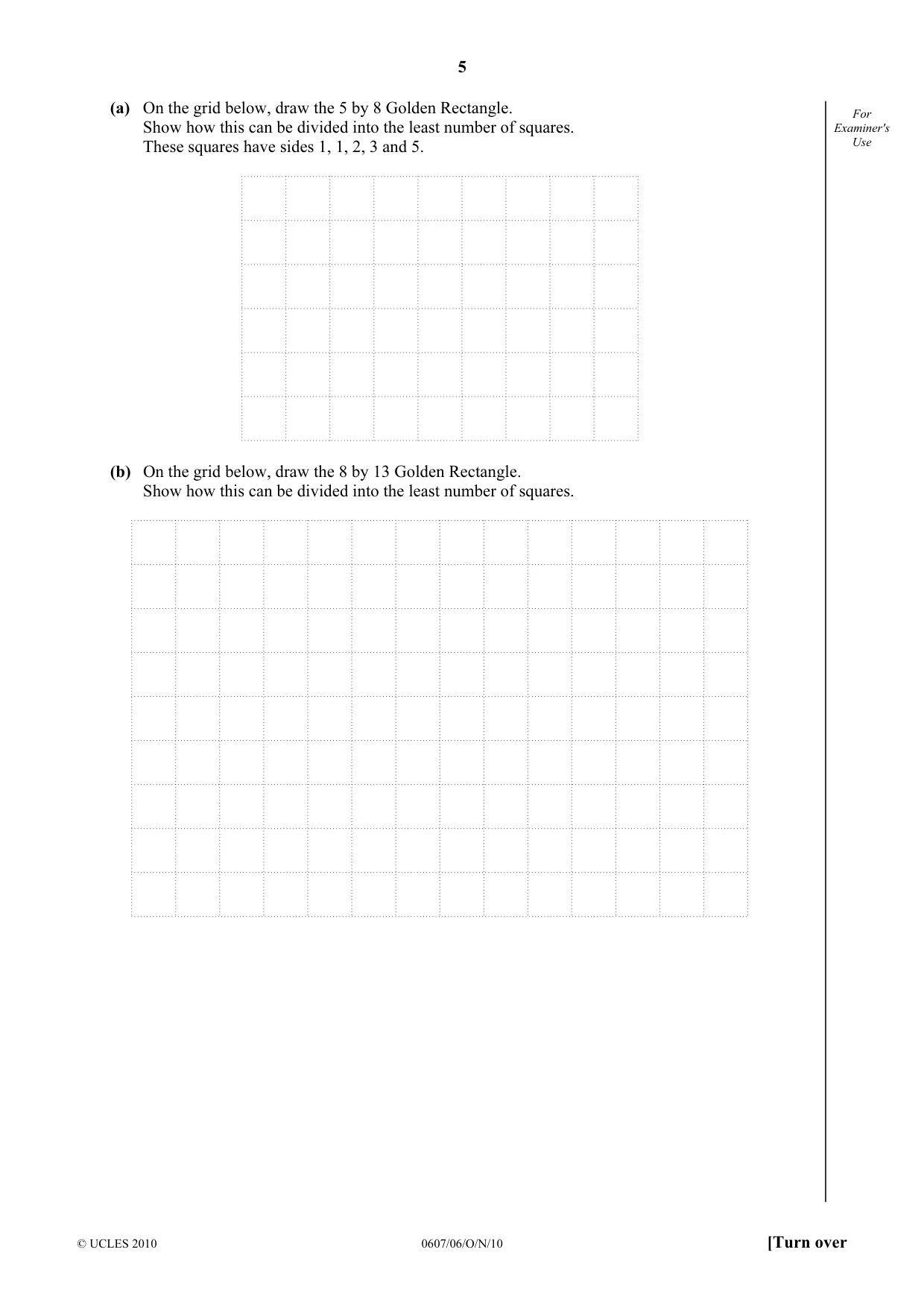 Cambridge IGCSE Mathematics - International 0607 2010 Oct/Nov Paper 6 · Variant 1 question paper, page 5 of 12