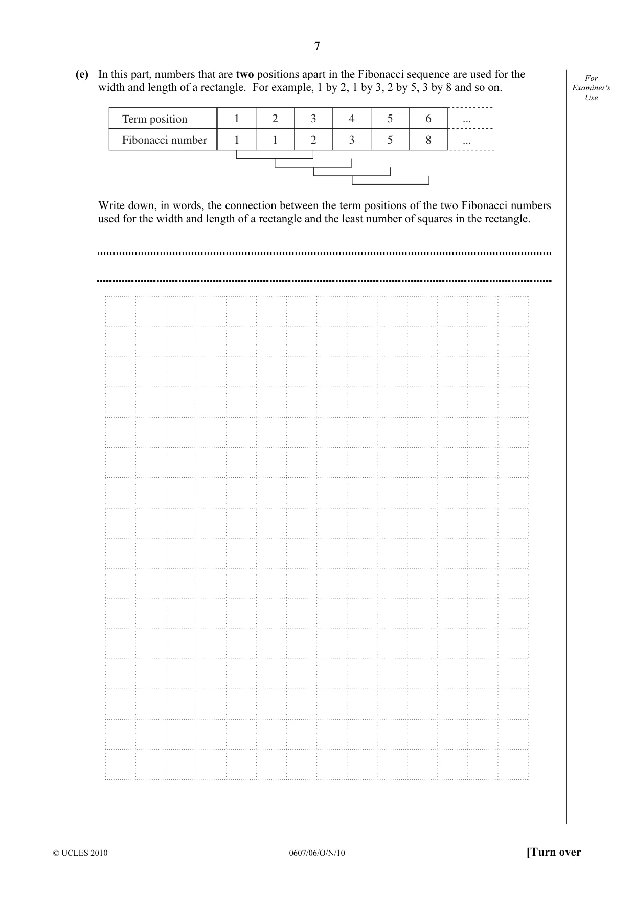 Cambridge IGCSE Mathematics - International 0607 2010 Oct/Nov Paper 6 · Variant 1 question paper, page 7 of 12