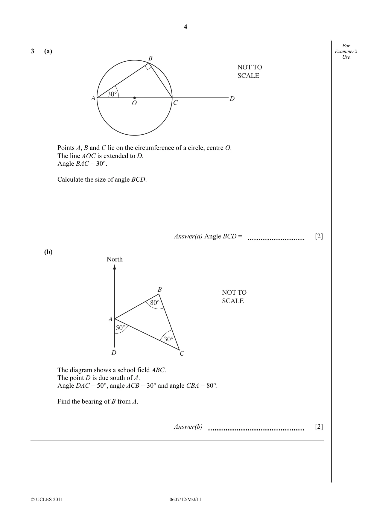 Cambridge IGCSE Mathematics - International 0607 2011 May/June Paper 1 · Variant 2 question paper, page 4 of 12