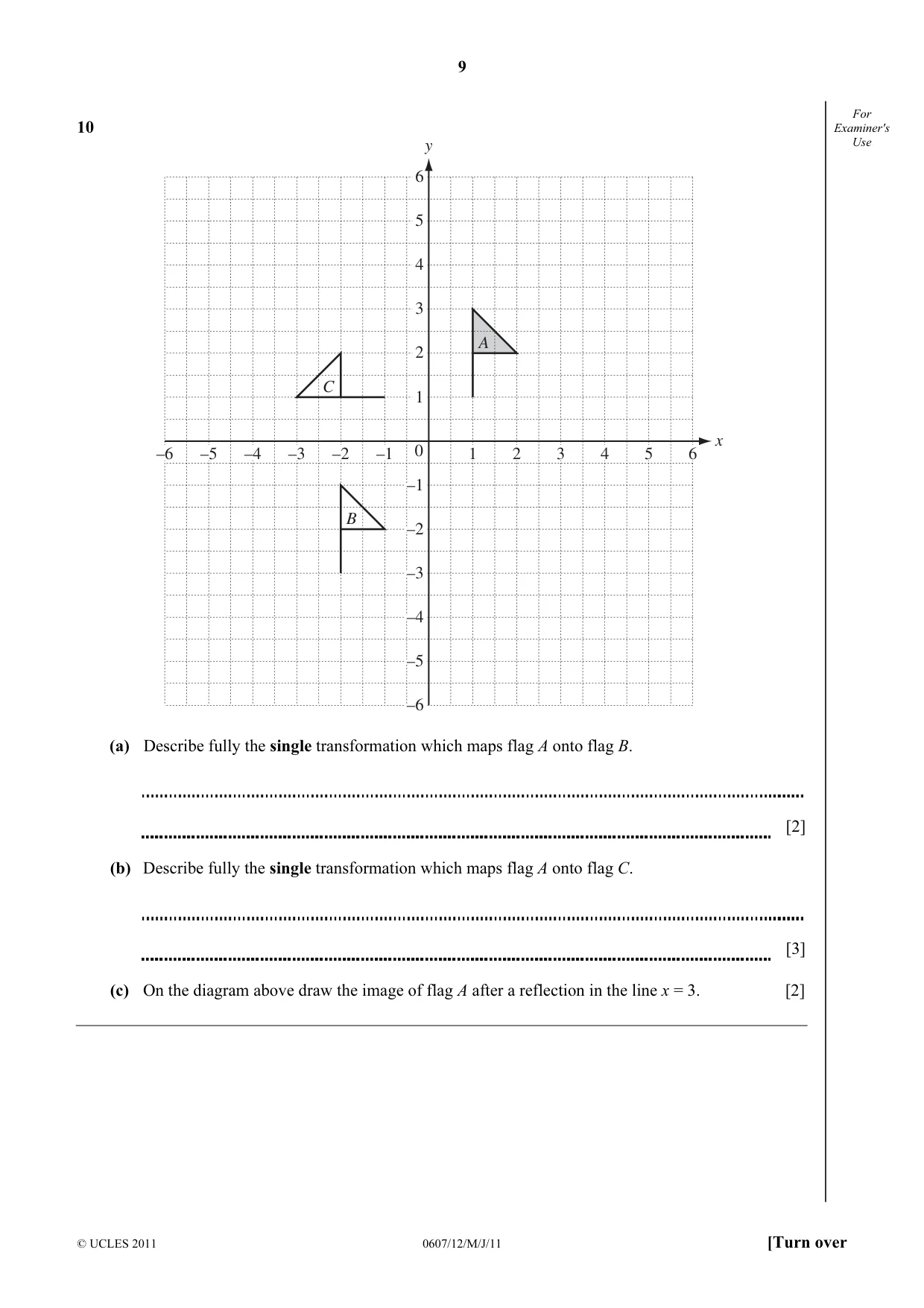 Cambridge IGCSE Mathematics - International 0607 2011 May/June Paper 1 · Variant 2 question paper, page 9 of 12