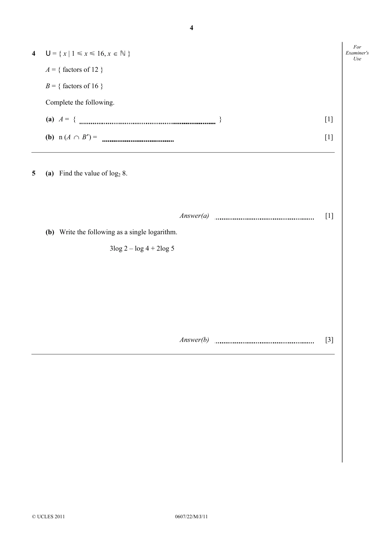 Cambridge IGCSE Mathematics - International 0607 2011 May/June Paper 2 · Variant 2 question paper, page 4 of 8