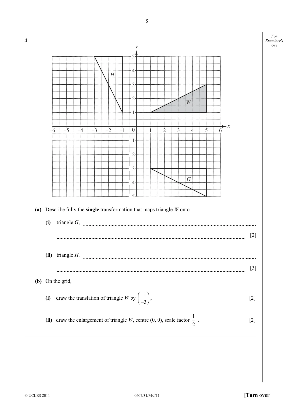 Cambridge IGCSE Mathematics - International 0607 2011 May/June Paper 3 · Variant 1 question paper, page 5 of 16