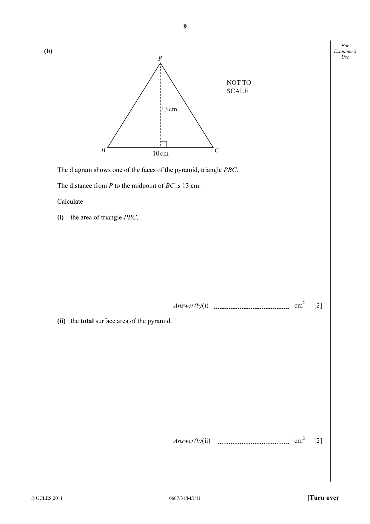 Cambridge IGCSE Mathematics - International 0607 2011 May/June Paper 3 · Variant 1 question paper, page 9 of 16