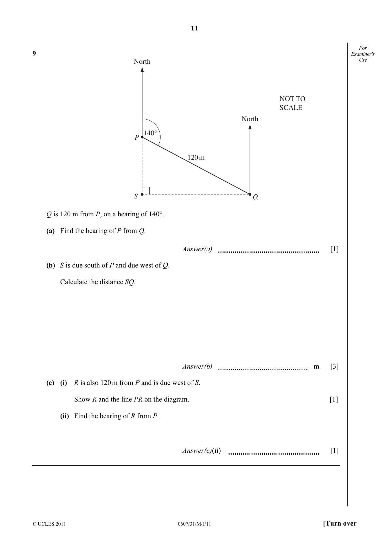 Cambridge IGCSE Mathematics - International 0607 2011 May/June Paper 3 · Variant 1 question paper, page 11 of 16