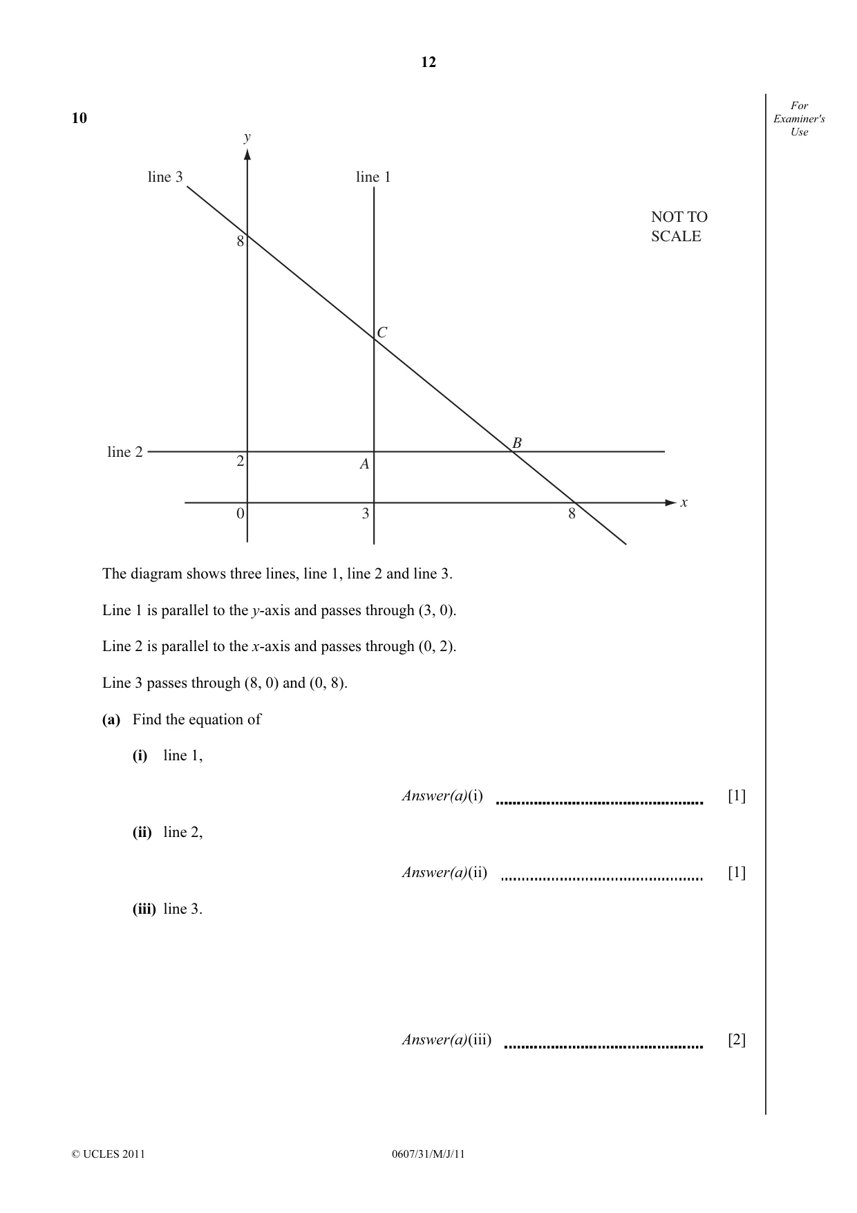Cambridge IGCSE Mathematics - International 0607 2011 May/June Paper 3 · Variant 1 question paper, page 12 of 16