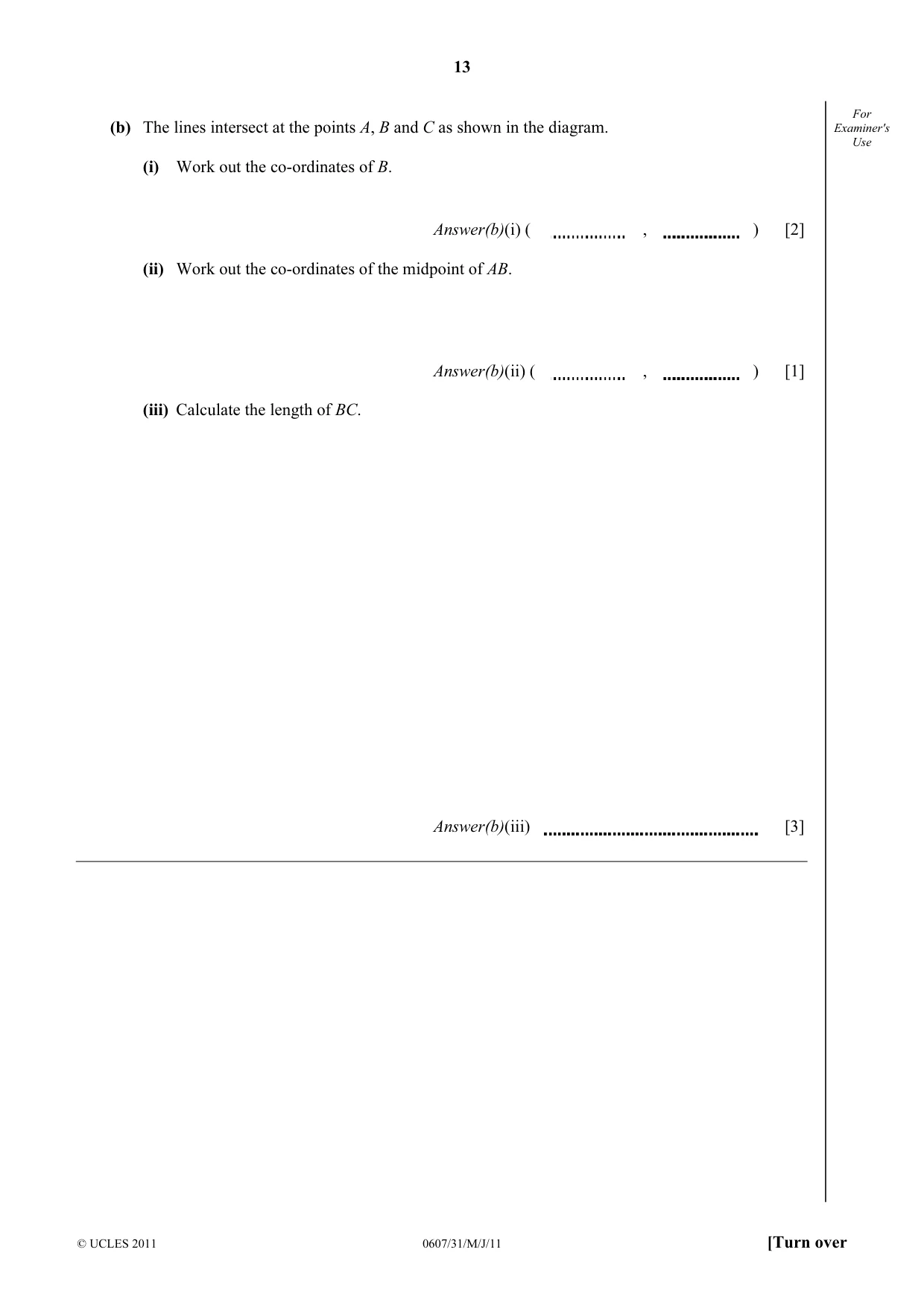 Cambridge IGCSE Mathematics - International 0607 2011 May/June Paper 3 · Variant 1 question paper, page 13 of 16