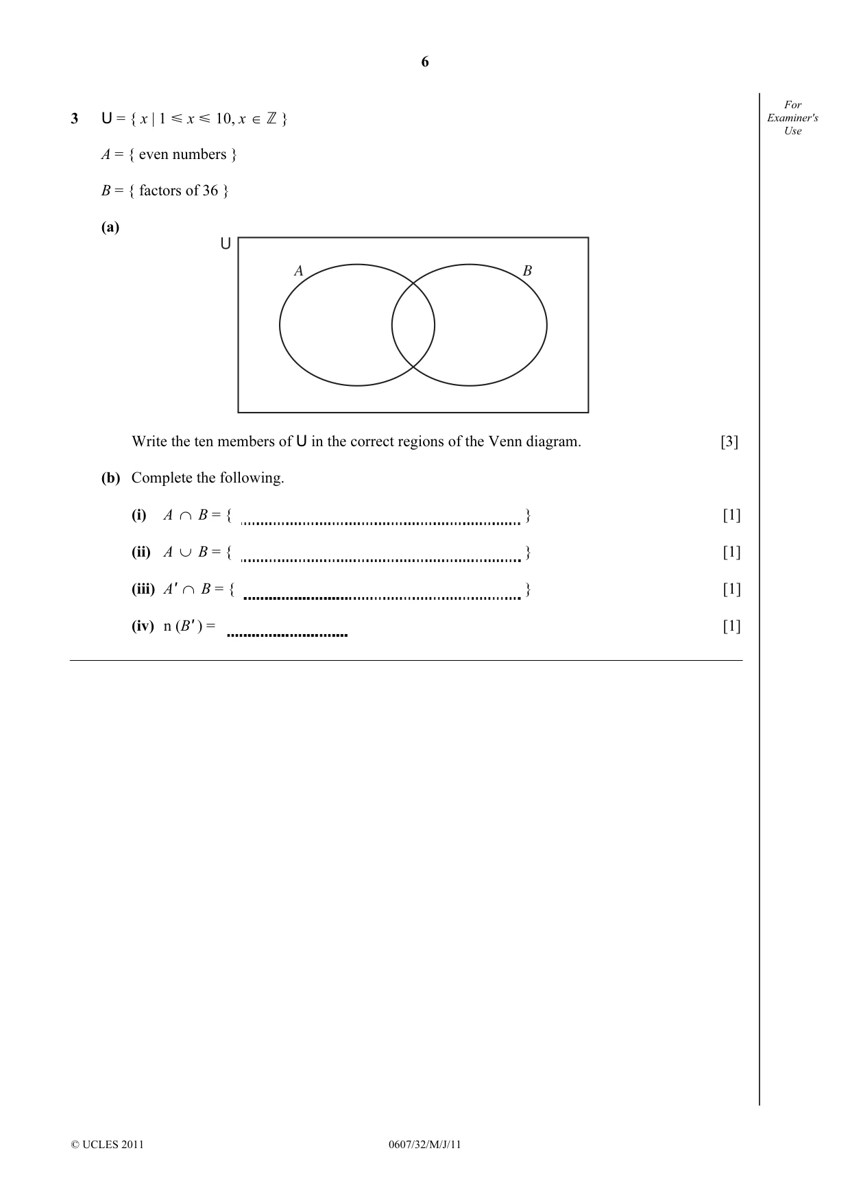 Cambridge IGCSE Mathematics - International 0607 2011 May/June Paper 3 · Variant 2 question paper, page 6 of 20