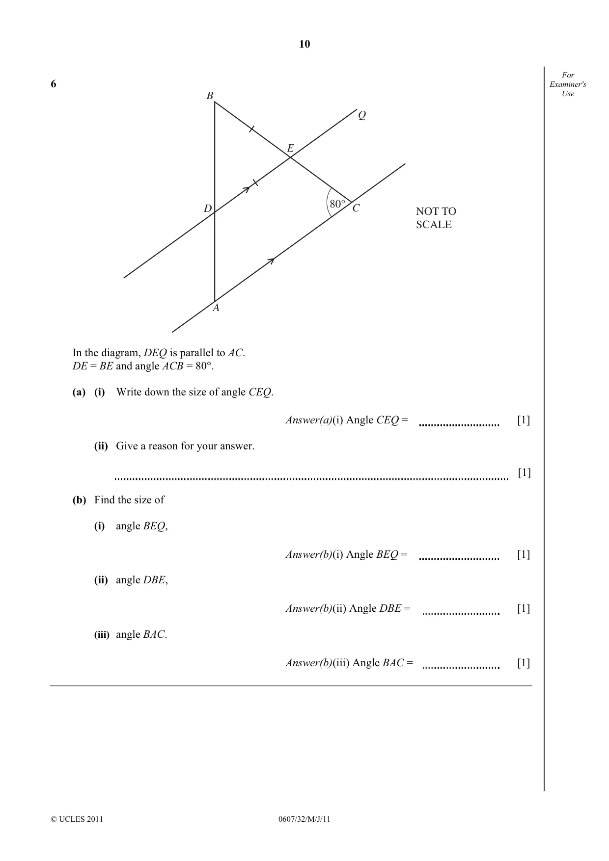 Cambridge IGCSE Mathematics - International 0607 2011 May/June Paper 3 · Variant 2 question paper, page 10 of 20