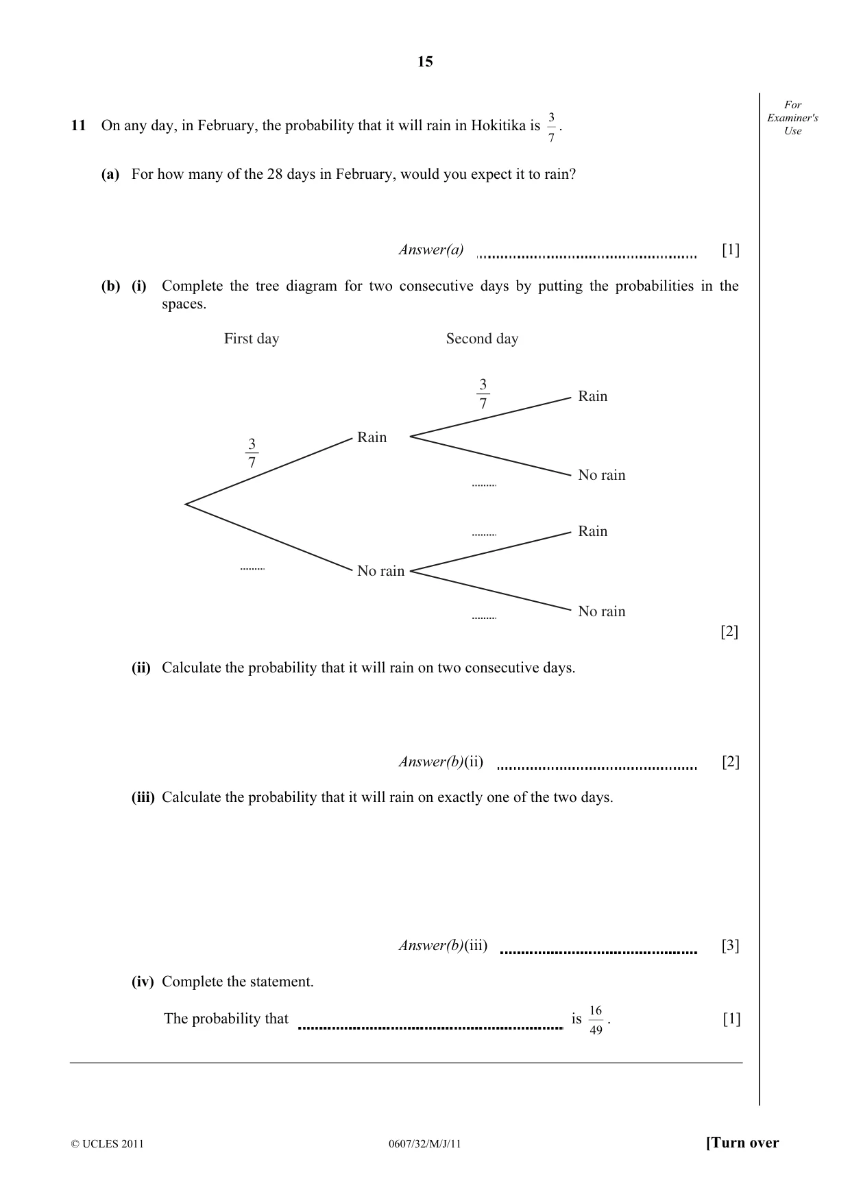Cambridge IGCSE Mathematics - International 0607 2011 May/June Paper 3 · Variant 2 question paper, page 15 of 20