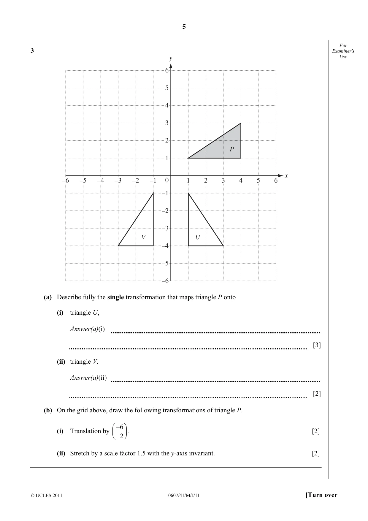 Cambridge IGCSE Mathematics - International 0607 2011 May/June Paper 4 · Variant 1 question paper, page 5 of 20