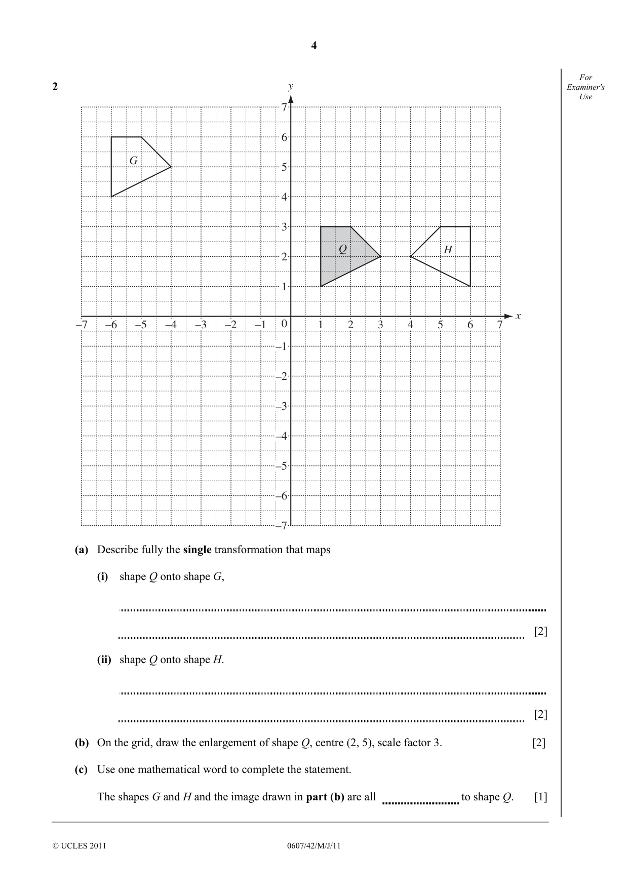 Cambridge IGCSE Mathematics - International 0607 2011 May/June Paper 4 · Variant 2 question paper, page 4 of 16