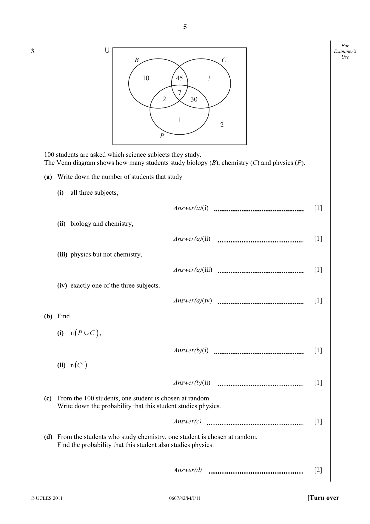 Cambridge IGCSE Mathematics - International 0607 2011 May/June Paper 4 · Variant 2 question paper, page 5 of 16