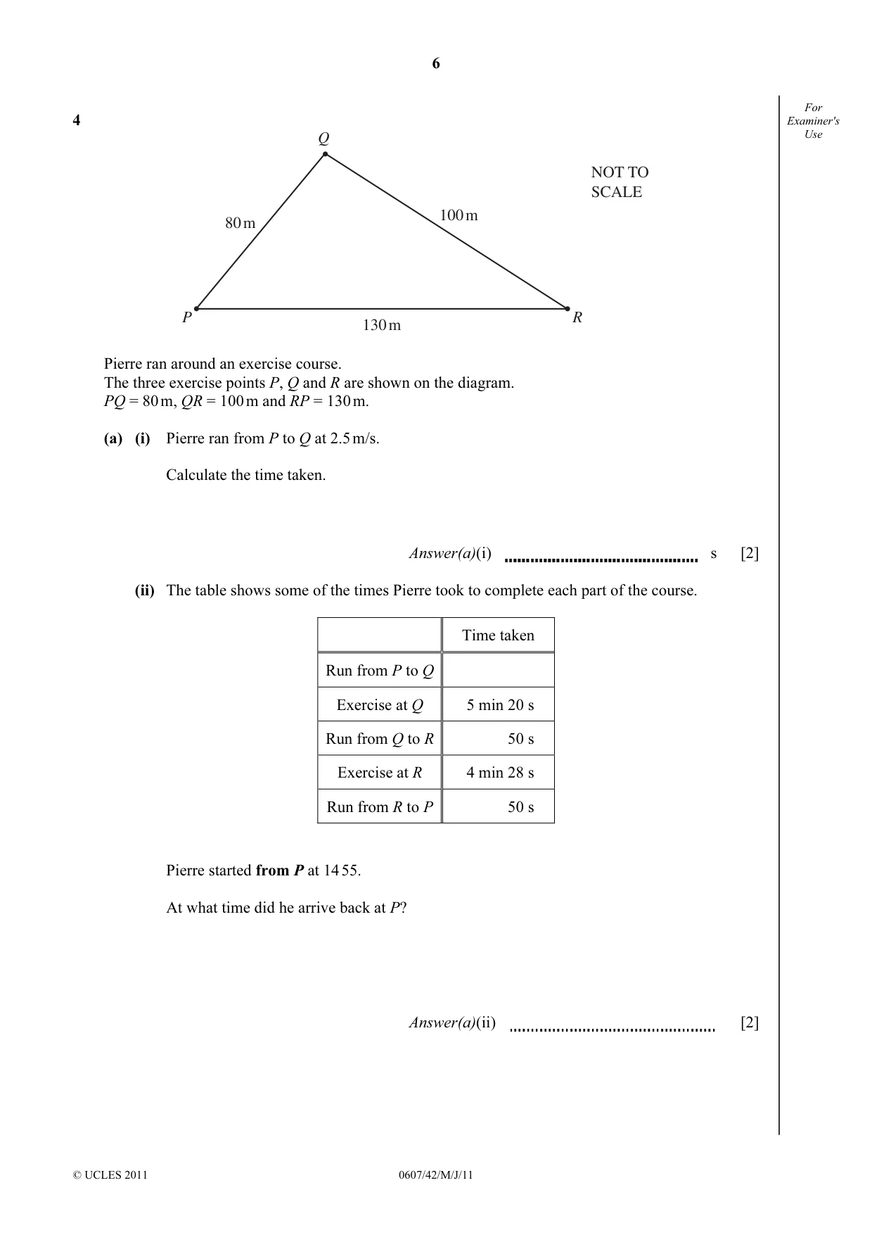 Cambridge IGCSE Mathematics - International 0607 2011 May/June Paper 4 · Variant 2 question paper, page 6 of 16