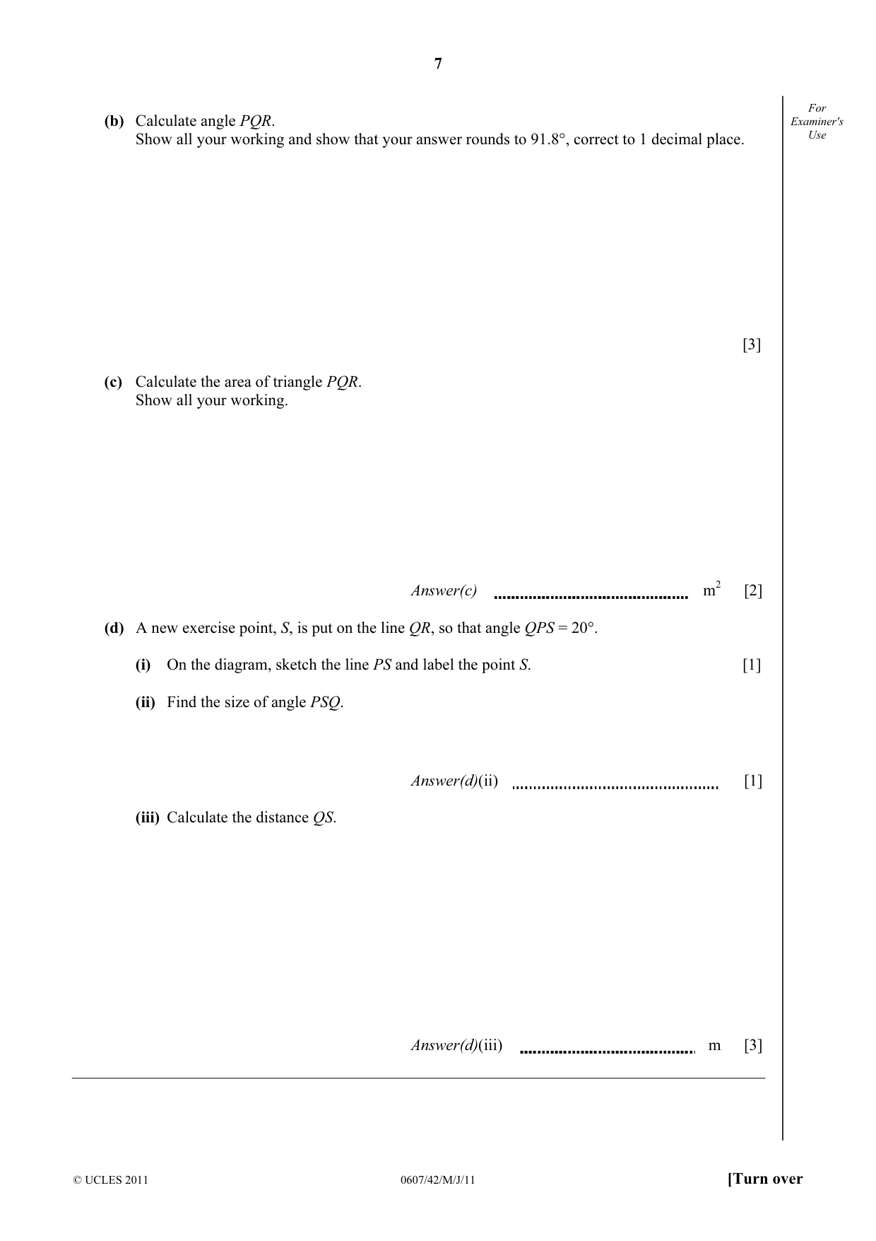 Cambridge IGCSE Mathematics - International 0607 2011 May/June Paper 4 · Variant 2 question paper, page 7 of 16