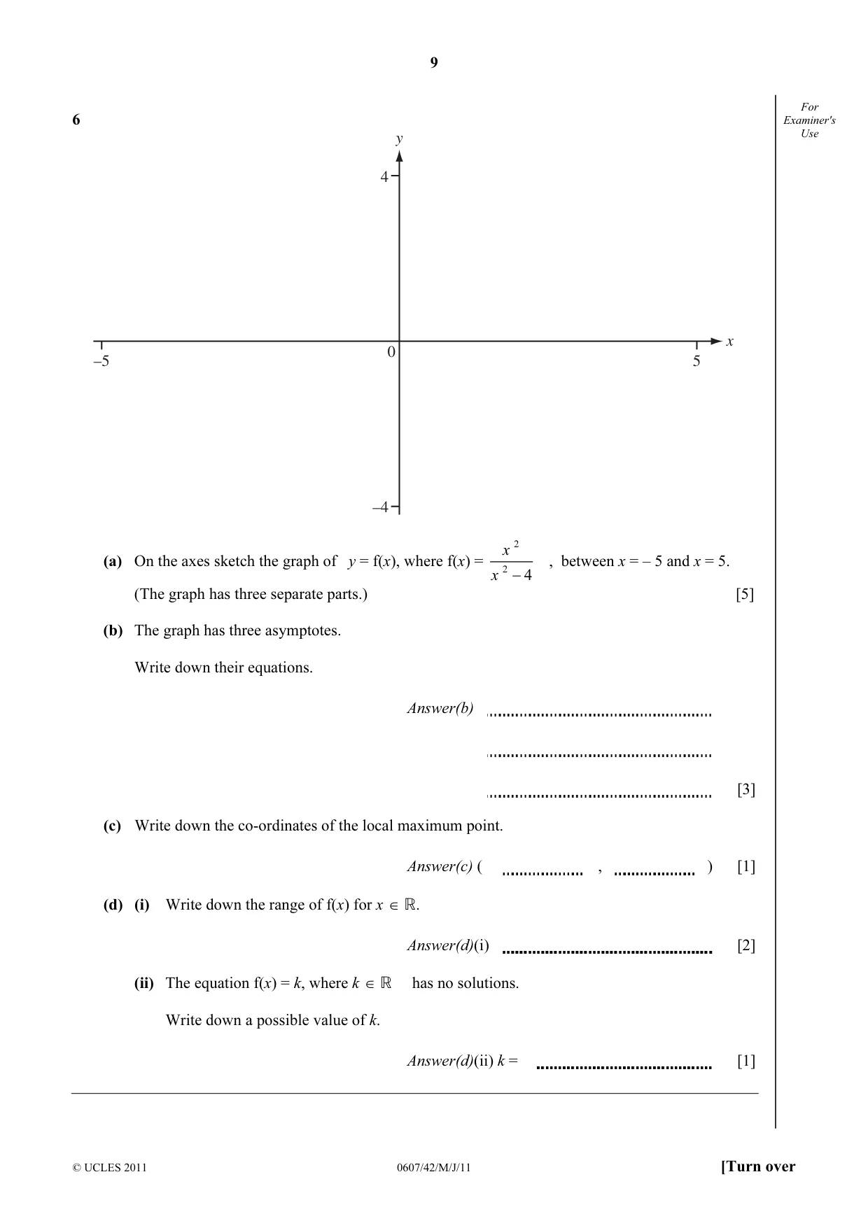 Cambridge IGCSE Mathematics - International 0607 2011 May/June Paper 4 · Variant 2 question paper, page 9 of 16