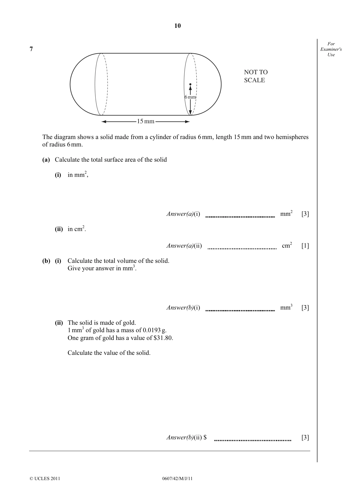 Cambridge IGCSE Mathematics - International 0607 2011 May/June Paper 4 · Variant 2 question paper, page 10 of 16