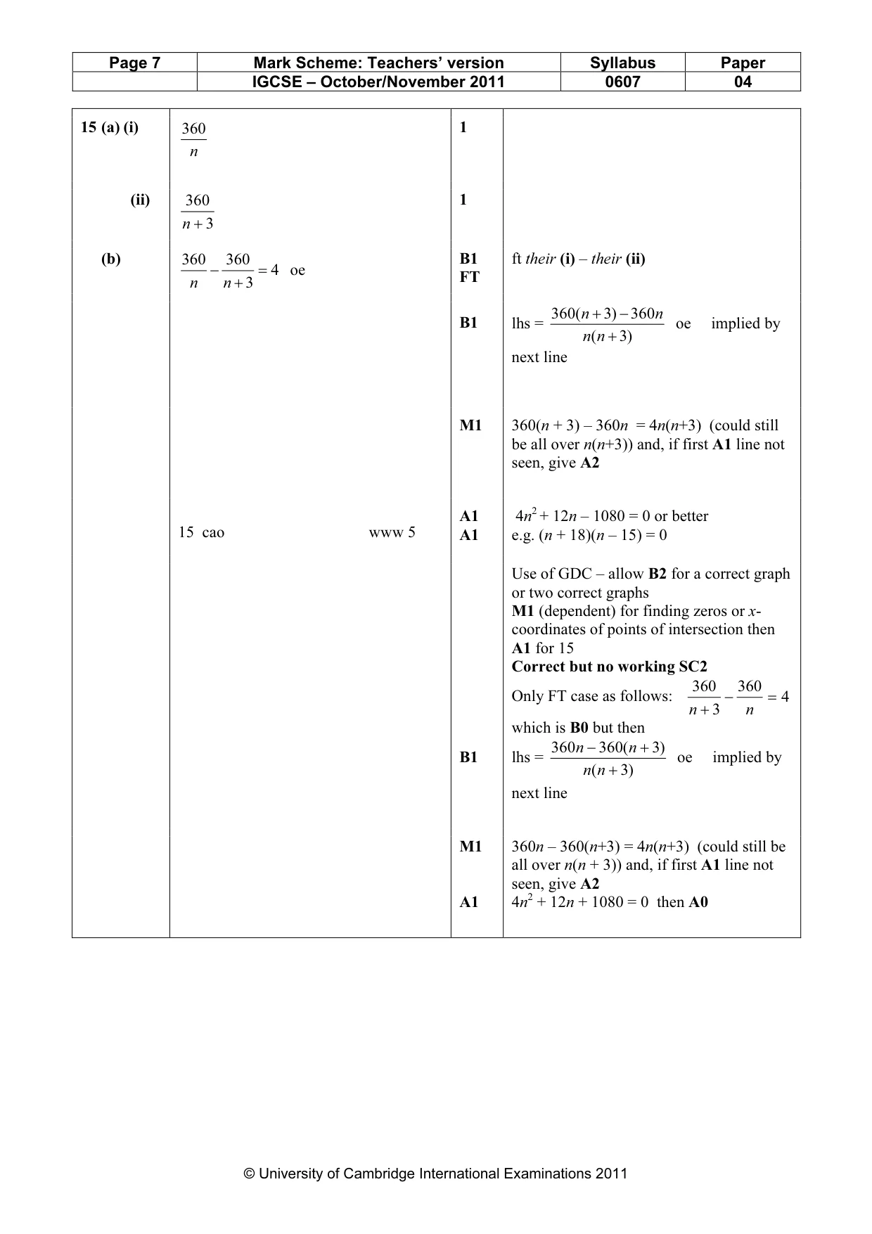 Mark scheme, page 7 of 7