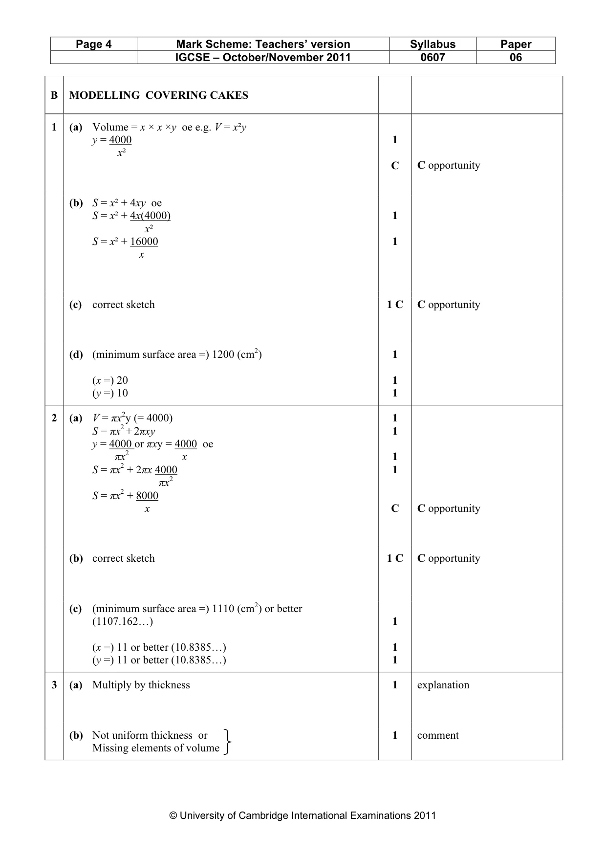 Mark scheme, page 4 of 5