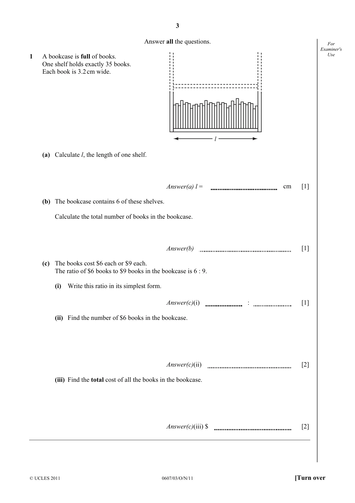 Cambridge IGCSE Mathematics - International 0607 2011 Oct/Nov Paper 3 · Variant 1 question paper, page 3 of 16