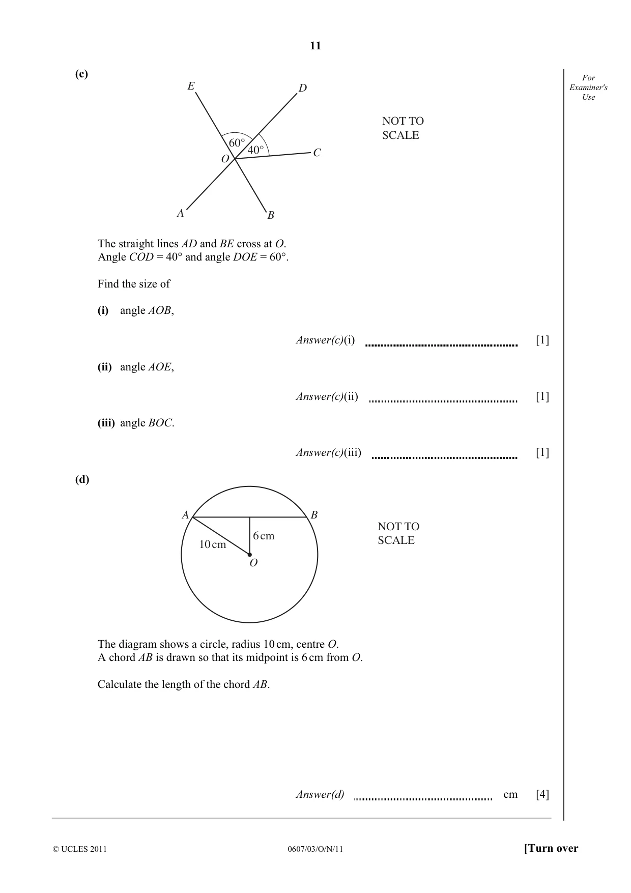 Cambridge IGCSE Mathematics - International 0607 2011 Oct/Nov Paper 3 · Variant 1 question paper, page 11 of 16