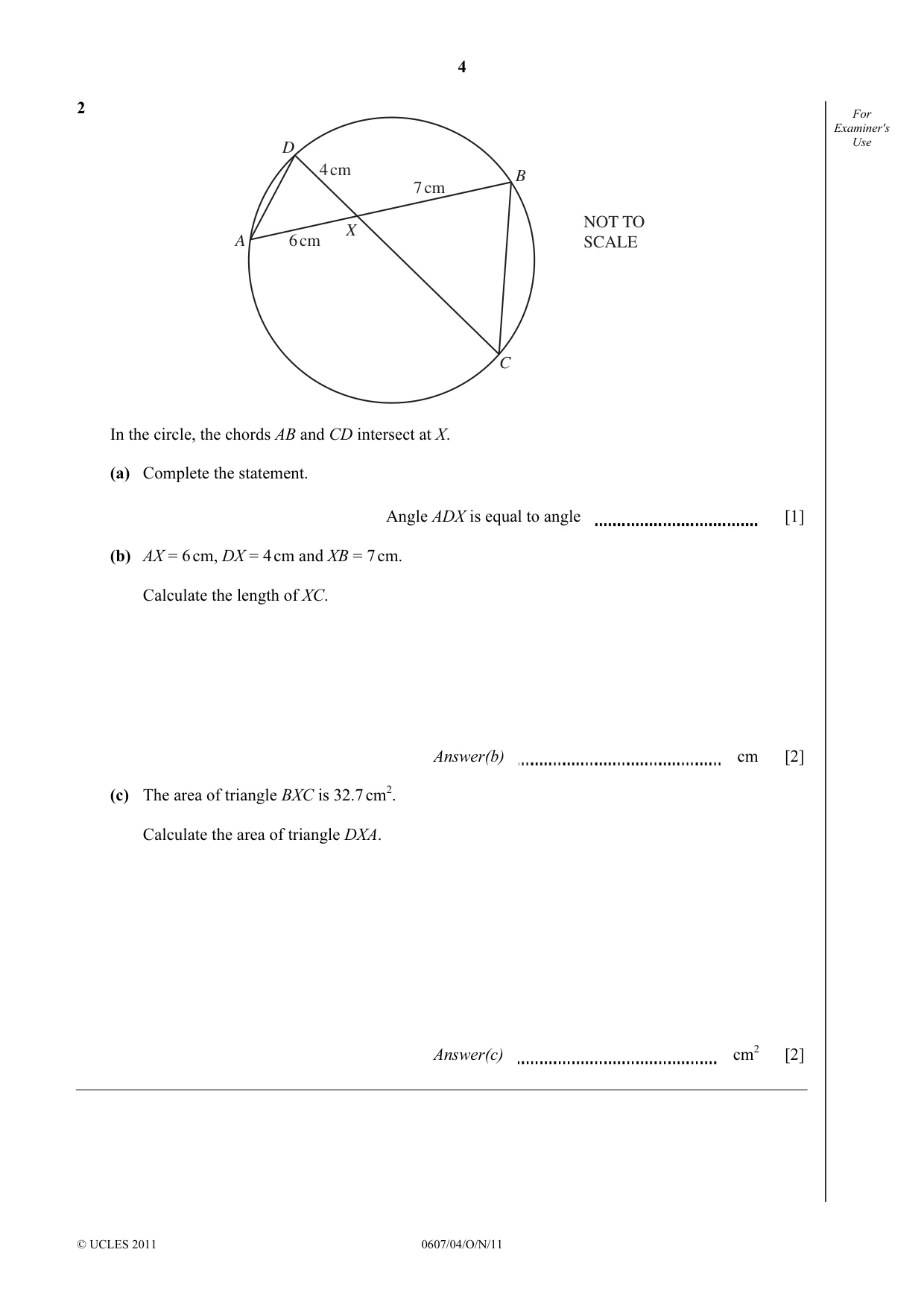 Cambridge IGCSE Mathematics - International 0607 2011 Oct/Nov Paper 4 · Variant 1 question paper, page 4 of 20