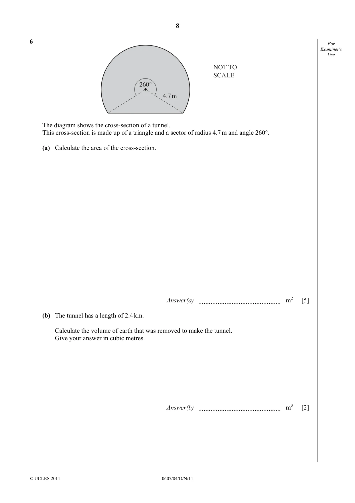 Cambridge IGCSE Mathematics - International 0607 2011 Oct/Nov Paper 4 · Variant 1 question paper, page 8 of 20