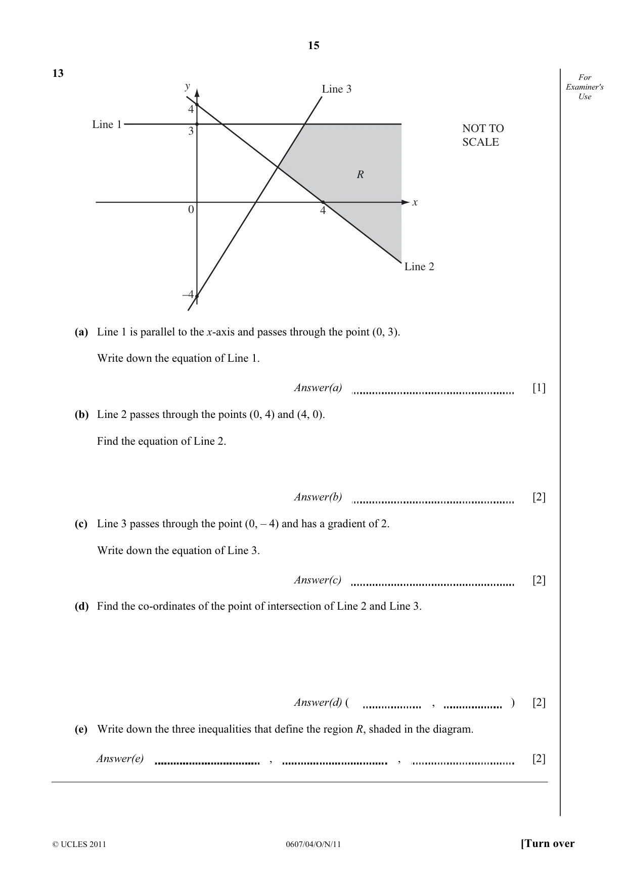 Cambridge IGCSE Mathematics - International 0607 2011 Oct/Nov Paper 4 · Variant 1 question paper, page 15 of 20