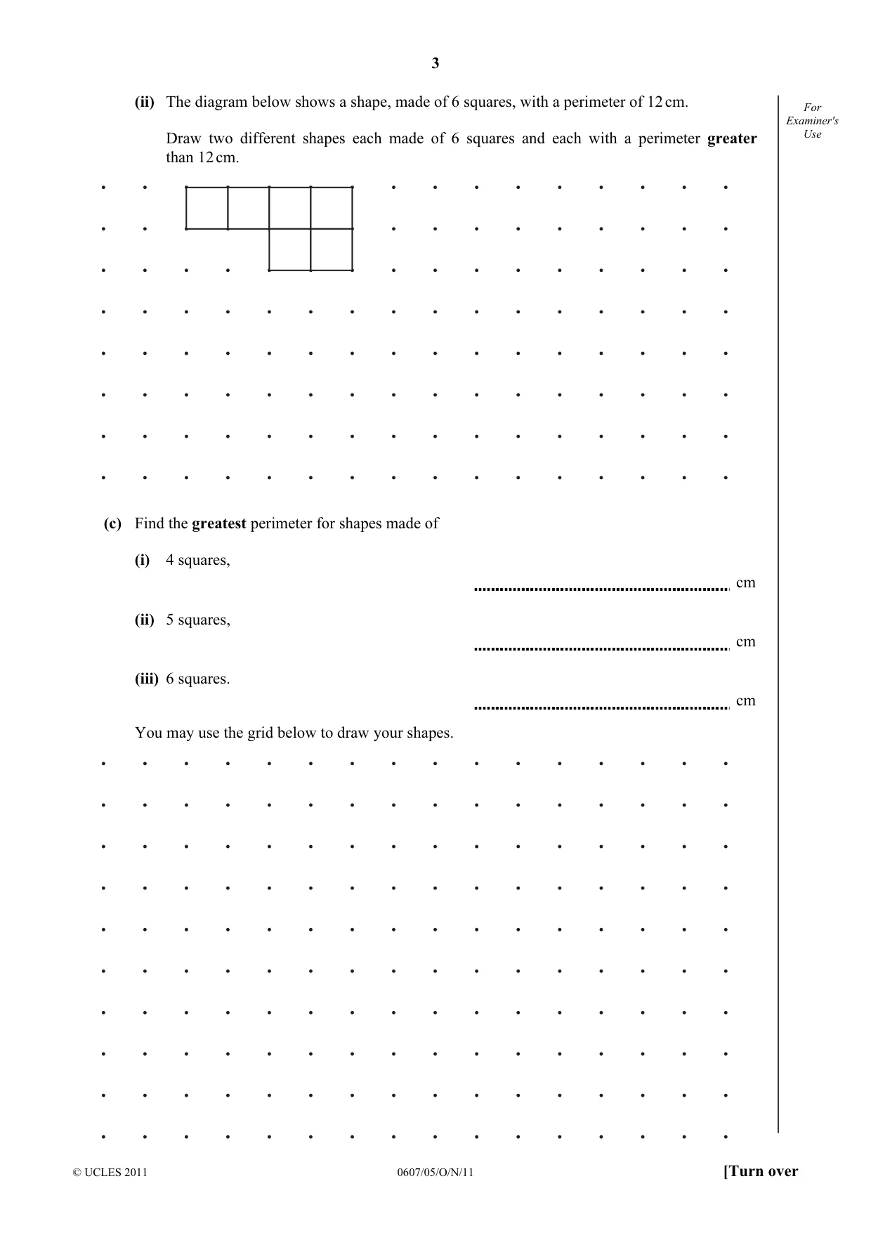 Cambridge IGCSE Mathematics - International 0607 2011 Oct/Nov Paper 5 · Variant 1 question paper, page 3 of 8