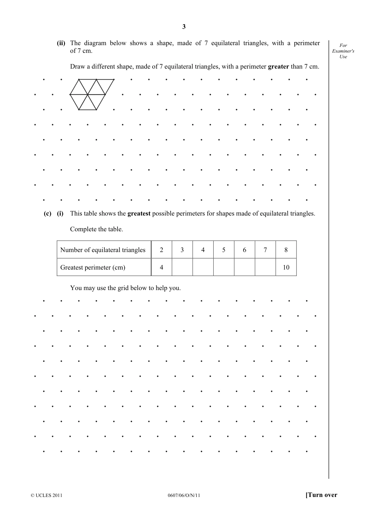 Cambridge IGCSE Mathematics - International 0607 2011 Oct/Nov Paper 6 · Variant 1 question paper, page 3 of 12