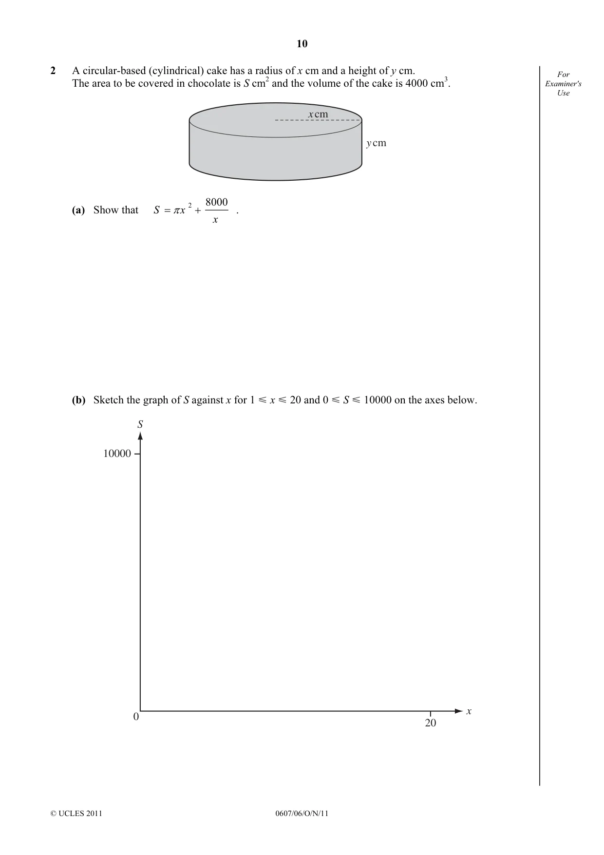 Cambridge IGCSE Mathematics - International 0607 2011 Oct/Nov Paper 6 · Variant 1 question paper, page 10 of 12