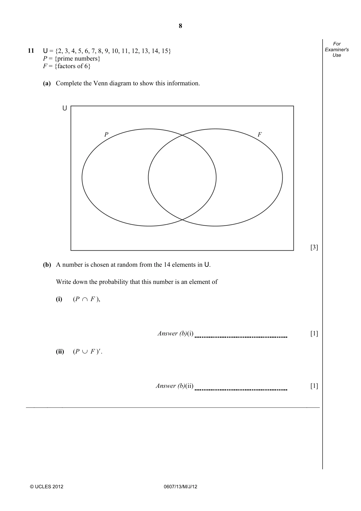 Cambridge IGCSE Mathematics - International 0607 2012 May/June Paper 1 · Variant 3 question paper, page 8 of 12