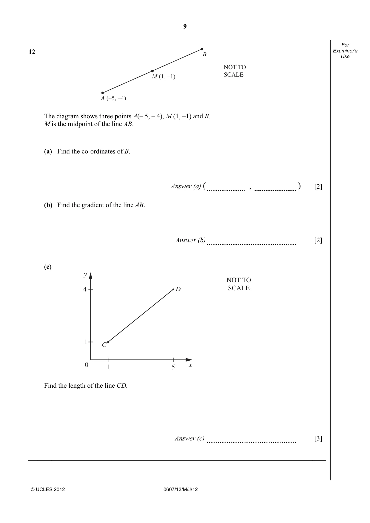 Cambridge IGCSE Mathematics - International 0607 2012 May/June Paper 1 · Variant 3 question paper, page 9 of 12