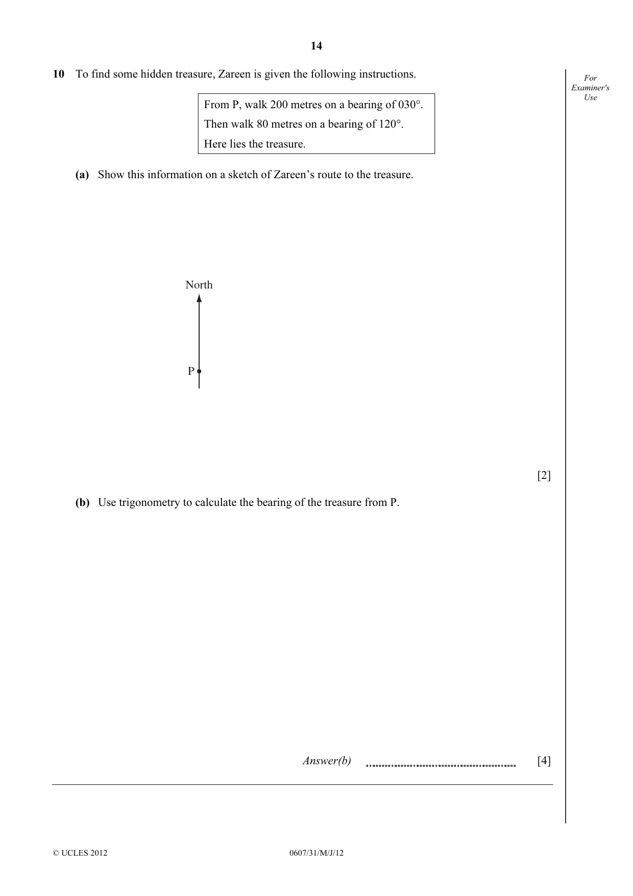Cambridge IGCSE Mathematics - International 0607 2012 May/June Paper 3 · Variant 1 question paper, page 14 of 20