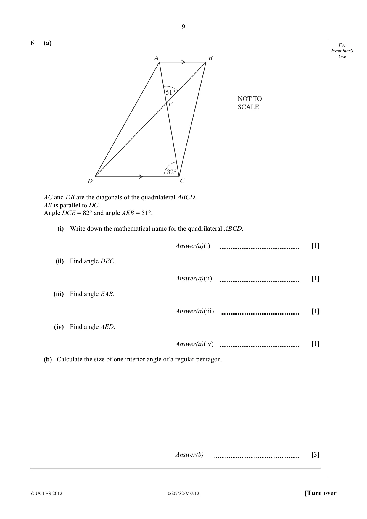 Cambridge IGCSE Mathematics - International 0607 2012 May/June Paper 3 · Variant 2 question paper, page 9 of 20