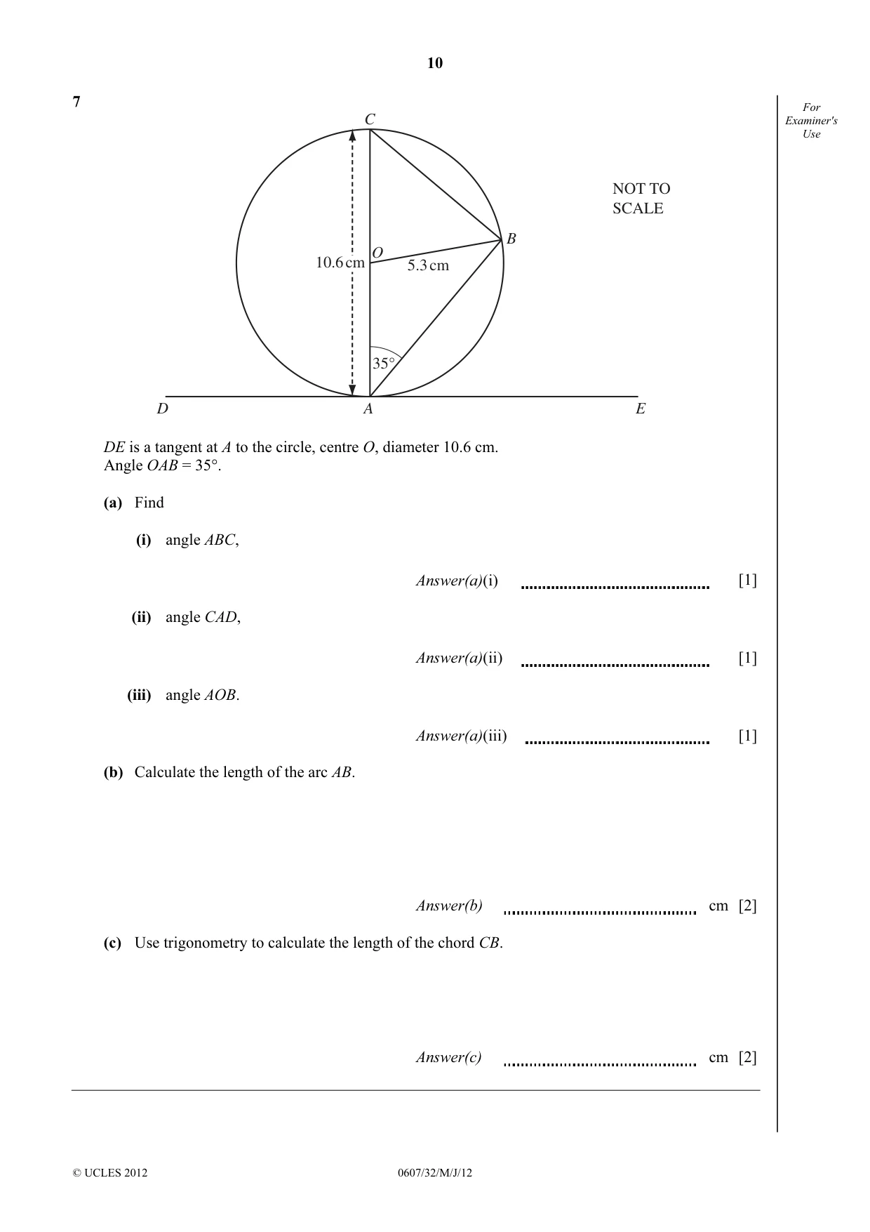 Cambridge IGCSE Mathematics - International 0607 2012 May/June Paper 3 · Variant 2 question paper, page 10 of 20