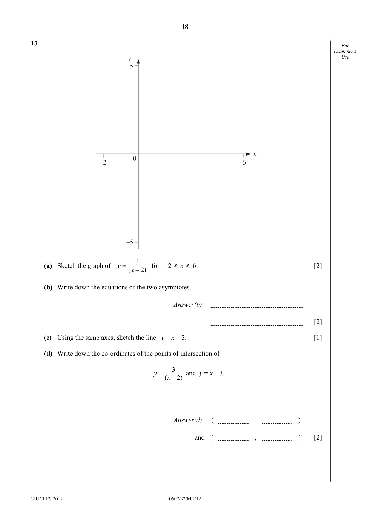 Cambridge IGCSE Mathematics - International 0607 2012 May/June Paper 3 · Variant 2 question paper, page 18 of 20