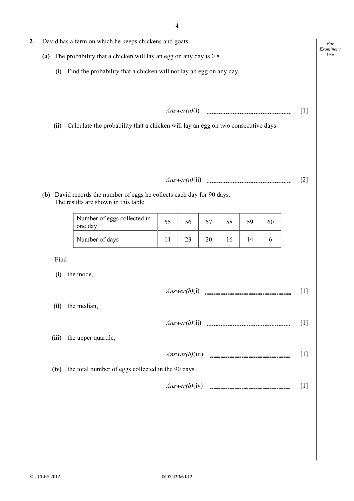 Cambridge IGCSE Mathematics - International 0607 2012 May/June Paper 3 · Variant 3 question paper, page 4 of 20