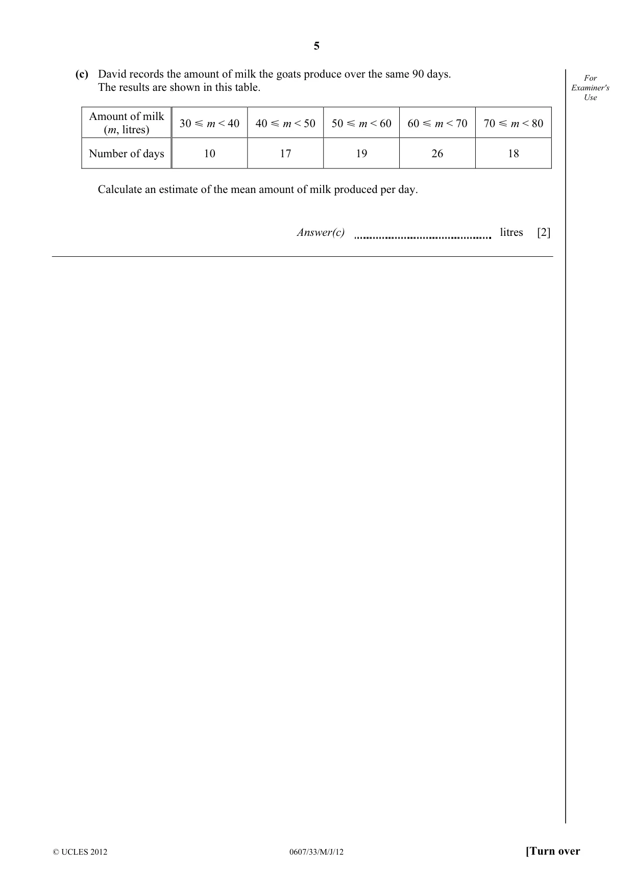 Cambridge IGCSE Mathematics - International 0607 2012 May/June Paper 3 · Variant 3 question paper, page 5 of 20