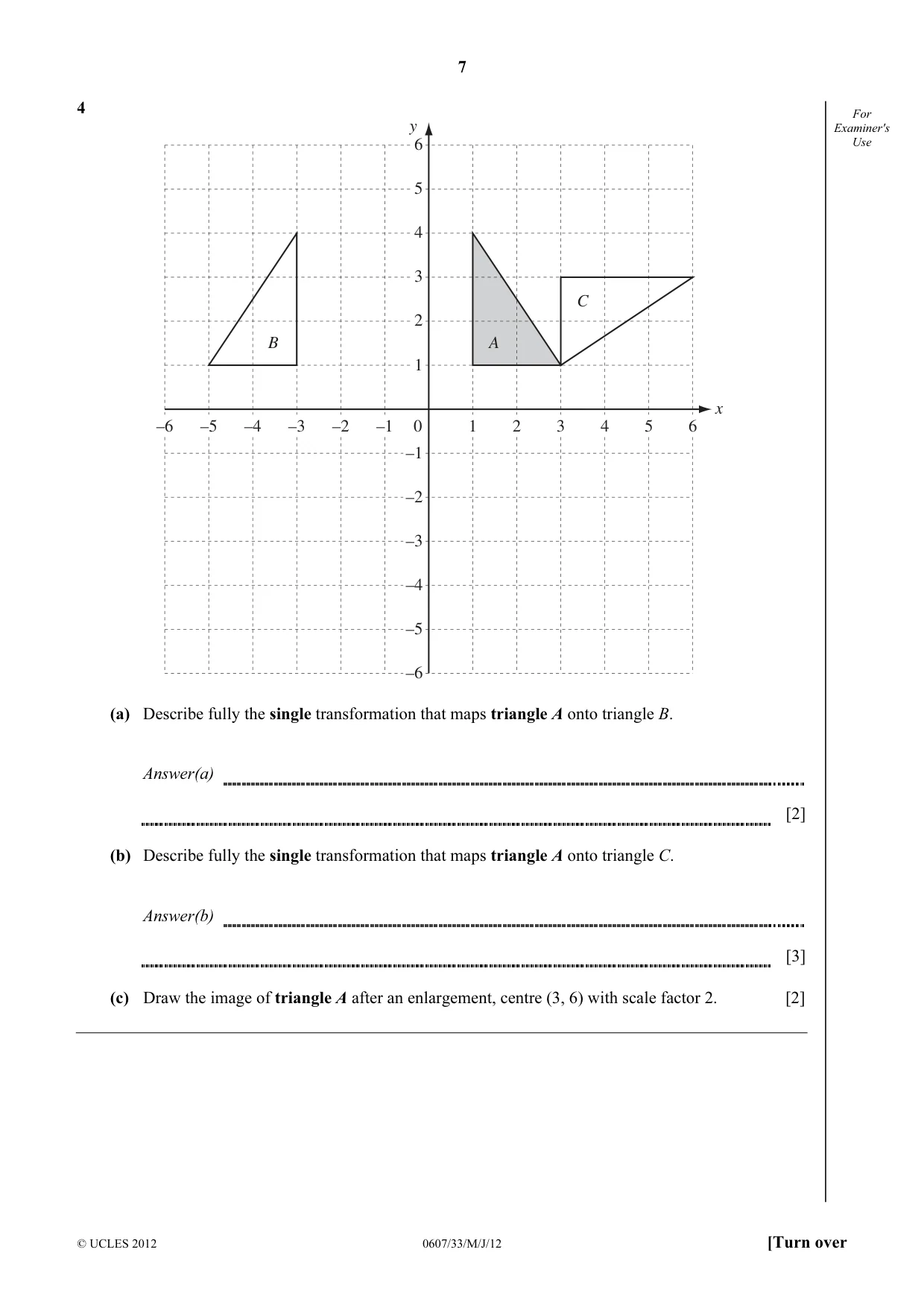Cambridge IGCSE Mathematics - International 0607 2012 May/June Paper 3 · Variant 3 question paper, page 7 of 20