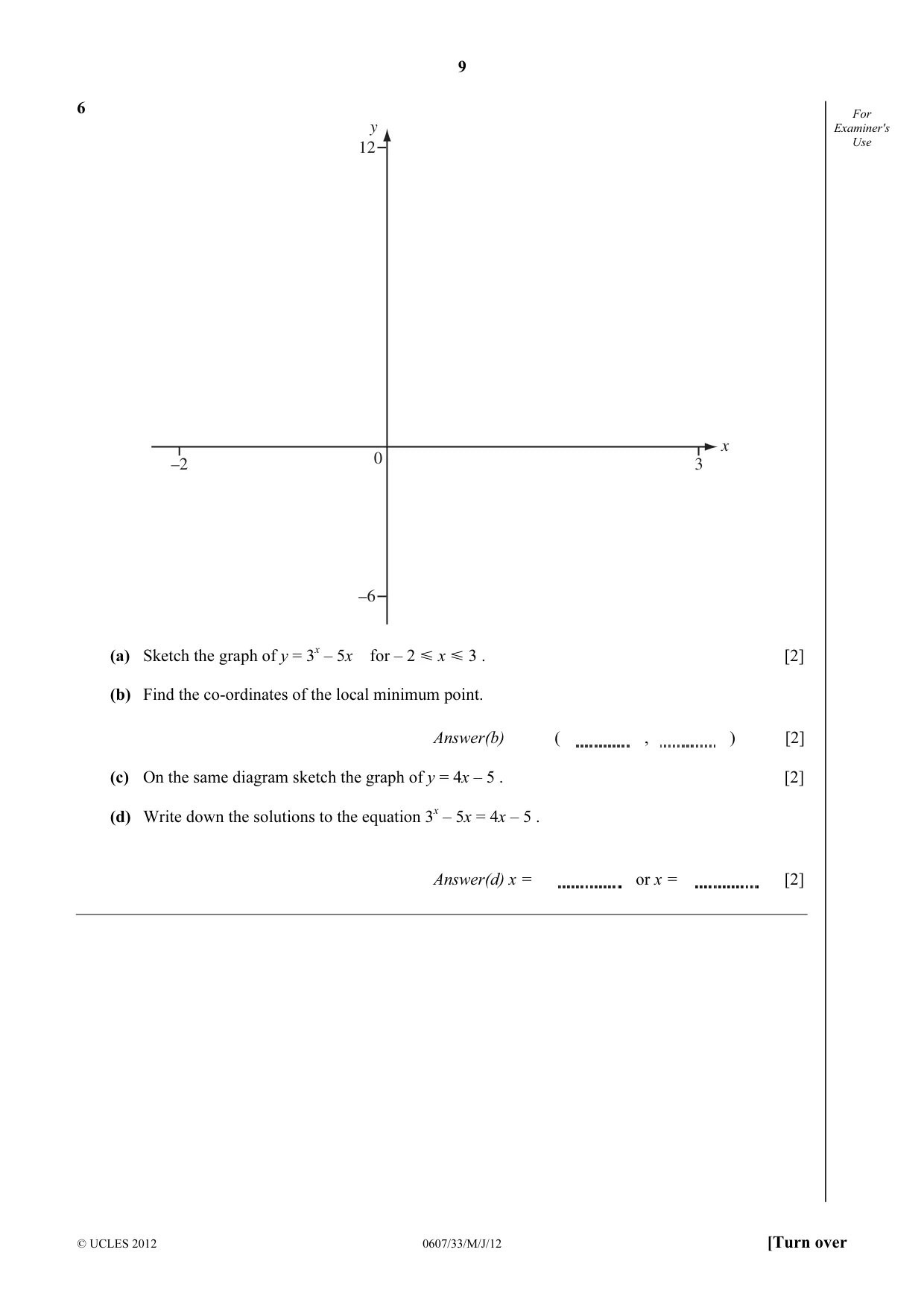 Cambridge IGCSE Mathematics - International 0607 2012 May/June Paper 3 · Variant 3 question paper, page 9 of 20