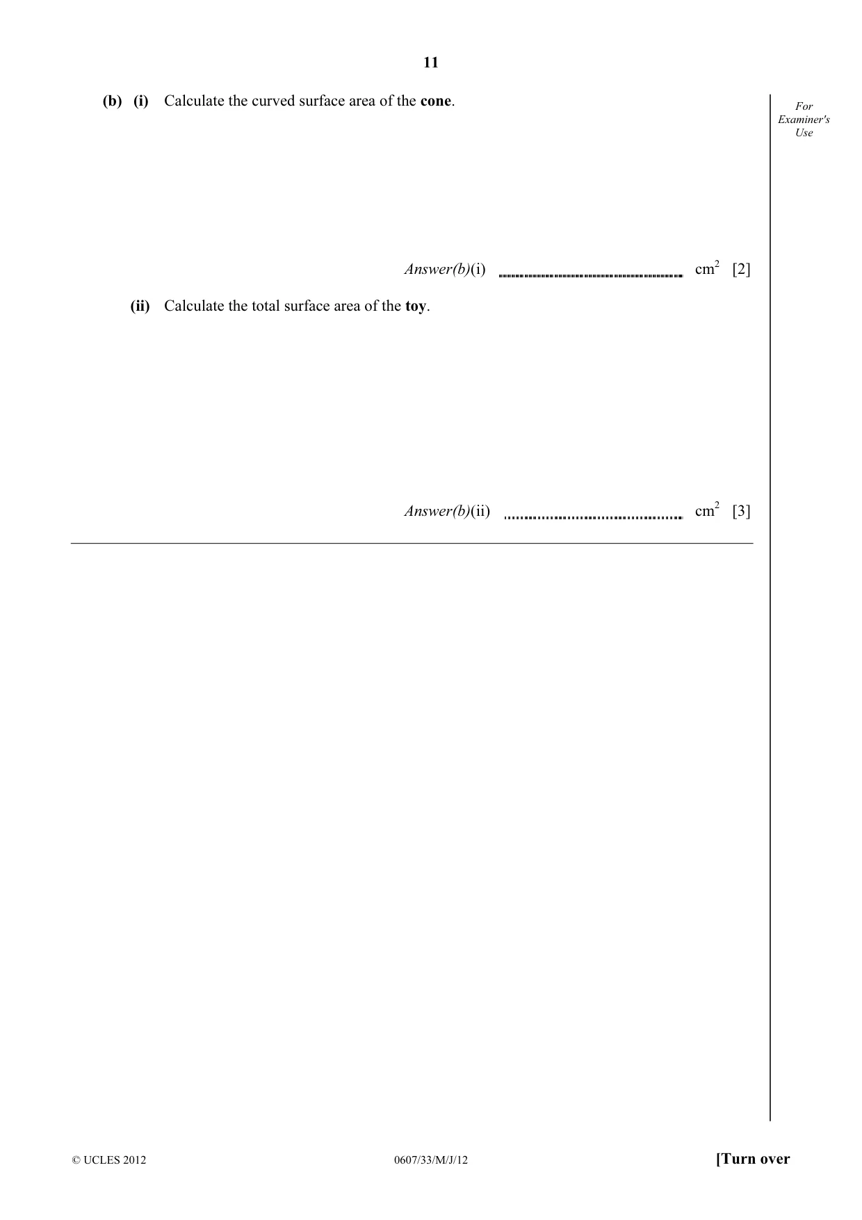 Cambridge IGCSE Mathematics - International 0607 2012 May/June Paper 3 · Variant 3 question paper, page 11 of 20